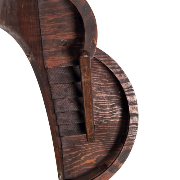 Vintage MCM Hand Made Crescent Moon Stair Step Wood Wall Shelf Celestial Decor - Picture 5 of 12